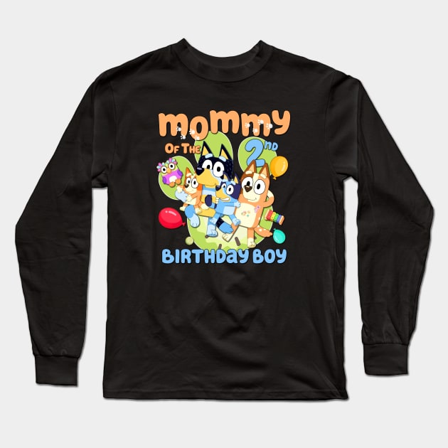 Bluey and Bingo mom happy birthday Long Sleeve T-Shirt by Justine Nolanz